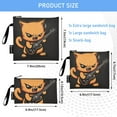 thumbnail image 3 of Haosy 3 Pack Reusable Ziploc Bags BPA Free Healthy Food Storage Bag Leakproof Sandwich Snack Freezer Bags Angry Cat Playing Guitar, 3 of 7