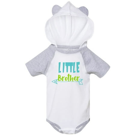 

Inktastic Little Brother Baby Brother Arrow - Blue Green Gift Baby Boy Bodysuit