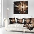 thumbnail image 3 of Designart Fractal Flower Brown Black Digital Art - Floral Throw Pillow - 18x18, 3 of 5