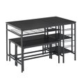 thumbnail image 4 of AKDSteel Dining Table Set for 4, 3-Piece Kitchen Table Set with 2 Benches, Space-Saving Dining Room Set for Small Apartment, 4 of 7