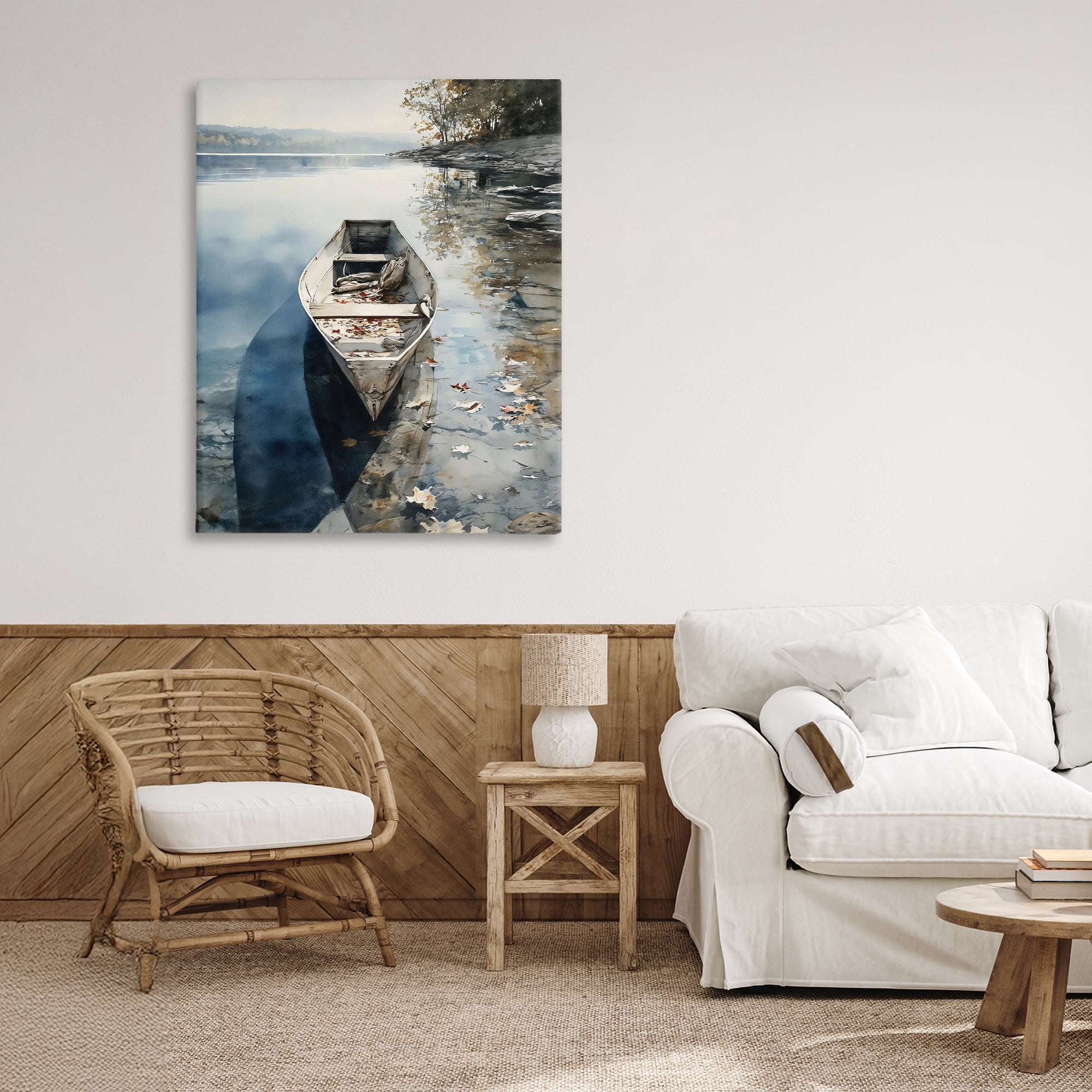 Stupell Industries Boat In The Fall Reflection Canvas Wall Art, design by Franklyn Gregory