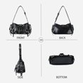 thumbnail image 4 of Sunyuer Y2K Rivet Shoulder Bag for Women, Vintage Crinkled PU Leather Underarm Handbag, Punk Studded Crossbody Purse, Fashion Adjustable Strap Biker Bag for Daily Commute, 4 of 6