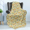 thumbnail image 4 of Acorn Soft Flannel Fleece Blanket, Hand Drawn Doodle Style Flowers and Leaves Colorful Hearts and Swirls Autumn Nature, Cozy Plush for Indoor and Outdoor Use, 70" x 90", Multicolor, by Ambesonne, 4 of 5