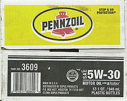 Pennzoil 5W-30 Motor Oil (12-pack / 1-quart Bottles)