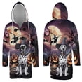 thumbnail image 3 of Spooky Halloween Night Witch Dalmatian Glowing Pumpkins All Over Print 3D Hooded Duffle Toggle Coat Dog Lover - 12015, 3 of 6