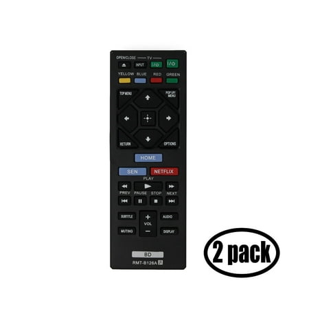 2 Pack Replacement Sony RMT-B126A Blu-ray Disc Player Remote Control for Sony BDP-BX320 Blu-ray Disc