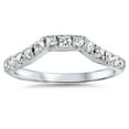thumbnail image 1 of 14K White Gold 3/8ct Diamond Wedding Anniversary Curved Guard Ring, 1 of 4