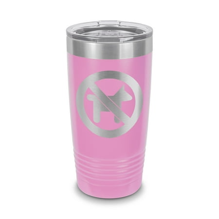 

No Dogs Tumbler 20 oz - Laser Engraved w/ Clear Lid - Stainless Steel - Vacuum Insulated - Double Walled - Travel Mug - no pets dog - Light Purple