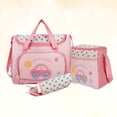 thumbnail image 5 of 4-in-1 Multi-function Car Pattern Large Capacity Baby Diaper Nappy Changing Pad Travel Mummy Bag Tote Handbag Set (Pink), 5 of 5
