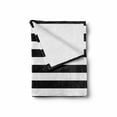 thumbnail image 2 of Stripe Soft Flannel Fleece Blanket, Monochrome Classic Striped Design with Symmetric Horizontal Lines Image, Cozy Plush for Indoor and Outdoor Use, 70" x 90", Charcoal Grey and White, by Ambesonne, 2 of 6