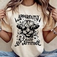 thumbnail image 2 of Apparently I Have an Attitude Highland Cow Valentine T-Shirt, Sarcastic Western Funny Tee, 2 of 8