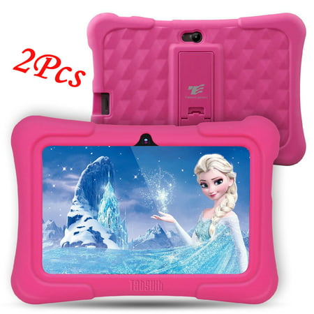 2Pcs DragonTouch Pink Newest Y88X Plus 7 inch Kids Tablet Quad Core Android 6.0 Tablet With Children Apps 1GB / 8GB Kidoz Pre-Installed Best gifts for (Best Graphic Design App For Android)