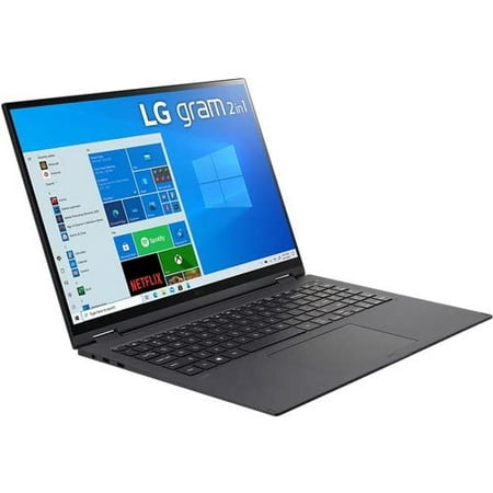 LG Gram 16T90P-K.APB7U1 16" Touchscreen Rugged 2 in 1 Notebook - WQXGA - 2560 x 1600 - Intel Core i7 11th Gen i7-1165G7 2.80 GHz - 16 GB RAM - 1 TB SSD - Obsidian Black - Intel Chip - Windows 10