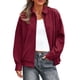 thumbnail image 1 of Abrigo PRETTYGARDEN Bomber de Ante Sintético Burdeos XXL, 1 of 8