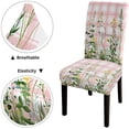 thumbnail image 3 of Parson Chair Covers Stretch Washable Plaid Spring Wildflowers Dining Chair Slipcovers Pink Spandex Removable Chair Protectors Covers for Banquet Ceremony Wedding,Set of 4, 3 of 6