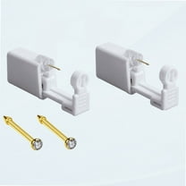 Nose Piercing Kit Gold Color 20G Nose Stud Disposable 16L Steel Needles Piercing Safety Self Body Piercing Kit Tool (2 Pack)