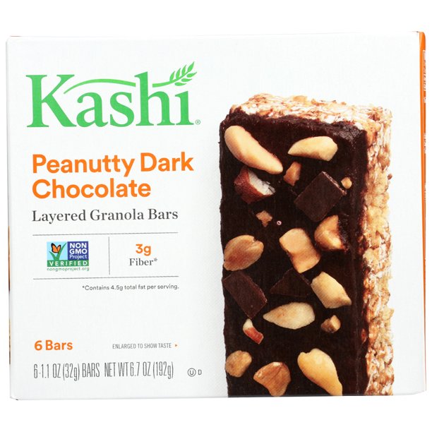 Kashi Peanutty Dark Chocolate Layered Granola Bars, 6 Count, Pack Of 12