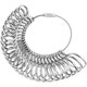 thumbnail image 1 of Juego de medidores de tamaño de anillo, medidor de tamaño de dedo de metal, herramienta de medición de tamaño de joyería, anillos de tamaño 0 a 13 con media talla, 27 piezas, 1 of 1