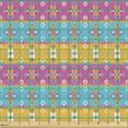 thumbnail image 2 of Ambesonne Mexican Fabric by the Yard Upholstery, Colorful Squares Minimalist, 3 Yards, Pink Sky Blue Marigold, 2 of 5