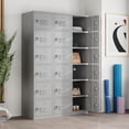 thumbnail image 5 of 71" Metal Storage Cabinet with 6 Doors,Metal Lockers for Employees,Lockable Locker Cabinets for School, Gym, Home, Office Staff, Garage-Assembly Required(Gray), 5 of 8