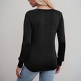 thumbnail image 7 of vigerkar Womens Long Length Sleeve Tops Casual Crew Neck T Shirt Pleated Loose Fit Blouses (Black, S), 7 of 7