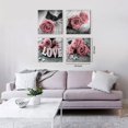 thumbnail image 3 of Pink Wall Decor Black and White Bathroom Wall Art Rose Gold Flower Canvas Prints Picture for Bedroom Kitchen Home Decoration 4Pcs/Sets Elegant Grey Floral Love Poster Painting Modern Artwork 12 x 12", 3 of 6