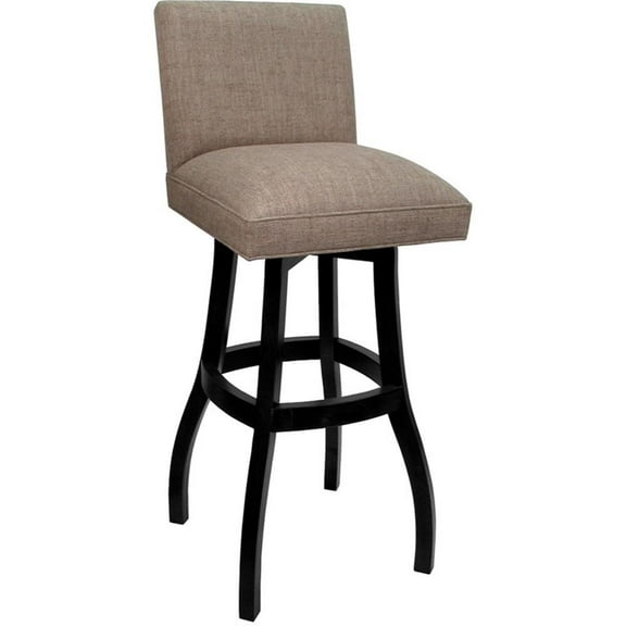 Extra Tall Solid Wood Bar Stool Sommerville 34" Seat - Basin Beige - Black