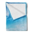 thumbnail image 2 of Ocean Soft Flannel Fleece Throw Blanket, Sea and Sky Landscape at Beach in Tropical Exotic Hawaiian Caribbean Lands, Cozy Plush for Indoor and Outdoor Use, 50" x 70", Cream Blue, by Ambesonne, 2 of 5