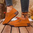 thumbnail image 5 of AUDeals Women’s Round Toe Wedge Loafers Work Shoes Non Slip Suede Platform Sneakers Arch Support Driving Dress Shoes (Orange, 6.5), 5 of 8