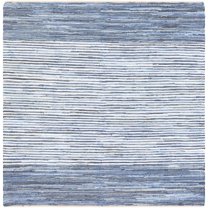 BoutiqueRugs Armona Handmade Blue Striped Area Rug - Navy, Blue - 10' Square