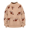 thumbnail image 4 of Gsakboxl Cardigan Sweaters for Women Warm Mock Neck Football Graphic Hoodless Sweatshirt, Loose Long Sleeve Sports Fan Pullover Tops Casual Soft Sweatshirt For Football Season Daily Vacation Outfits, 4 of 4