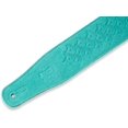 thumbnail image 4 of Levy's Leathers 2.5" Suede Leather Guitar Strap Dandelion Emboss Design; Seafoam (MS26DE-SEA), 4 of 5