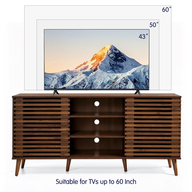 Mid-Century Modern TV Stand for 55-60 Inch TVs, Entertainment