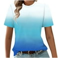 thumbnail image 2 of Women's Workout Shirt Quick Dry Gym Athletic Running T-Shirts Short Sleeve Summer Tops Light Blue M, 2 of 4