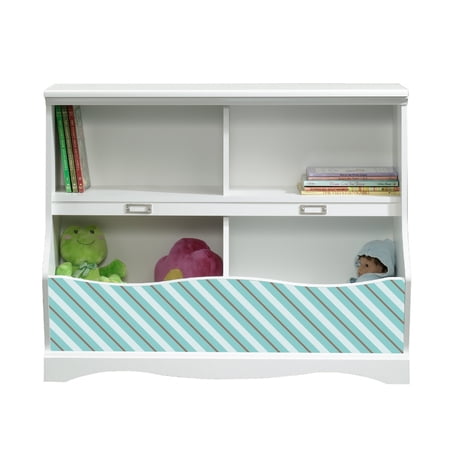 Lifesong Milestones Modern Bookcase Footboard For Kids - (Stripes Diagonal Teal 414436 Pogo)