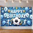 thumbnail image 5 of Blue Theme Banner Soccer Balloon Design Football for Birthday Party Kids Event Sports Celebration, 5 of 8