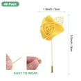 thumbnail image 3 of Uxcell 48-Pack Flower Lapel Pins for Men, Golden Leaf Rose Boutonnieres Pin Groom Boutonnieres for Wedding/Dance/Party [Yellow], 3 of 7