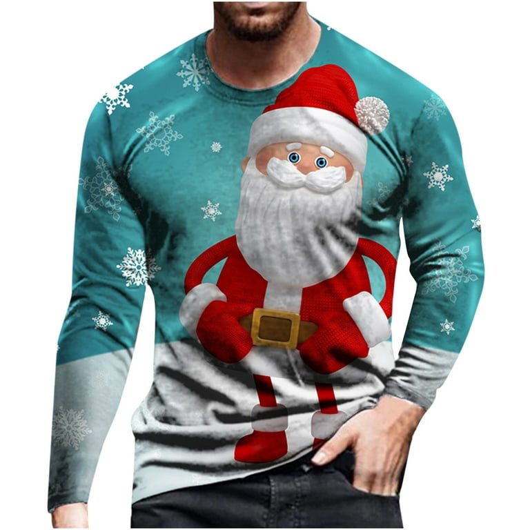 Clearance Christmas Merry Christmas T-shirts for Mens Christmas Holiday Snowmen Print Sweatshirts Long Sleeve Tops - Walmart.com