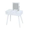 thumbnail image 6 of IVV 31.5" Vanity Desk with Flip-Top Mirror and Light, 2-in-1 Compact Makeup Dressing Set with Hidden Compartment and Storage Drawer, Padded Stool Included, White, 6 of 6