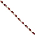 thumbnail image 1 of 14k Polished 0.01ct Diamond & 9.1ct Garnet 7.25in Bracelet in 14k Yellow Gold, 1 of 3