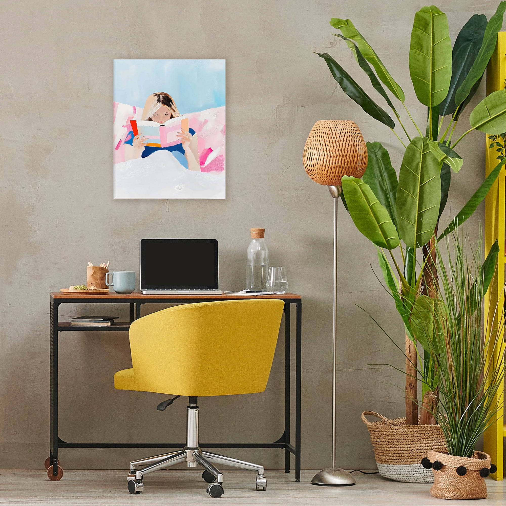 Stupell Industries Cozy Reading In Bed Canvas Wall Art, design by The Prints Vibe