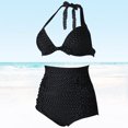 thumbnail image 3 of Bandage Bikini High Waist Bikini Wave Point Pattern Swimwear Two Pieces Bkini, 3 of 3