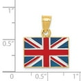 thumbnail image 4 of Real 14kt Yellow Gold With Rhodium Solid Enameled United Kingdom Flag Pendant; for Adults and Teens; for Women and Men, 4 of 4