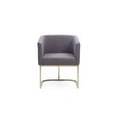thumbnail image 2 of Modrest Yukon 18" Modern Steel & Fabric Dining Chair in Gray/Antique Brass, 2 of 4