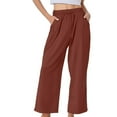 thumbnail image 2 of Wide Leg Pants Woman, Pure Cotton and Baggy Elastic with Pockets, 2 of 8