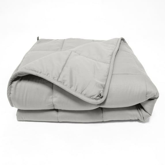 Quilted Cotton Weighted Throw Blanket Silver / 48"x72" 12lbs
