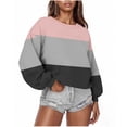 thumbnail image 2 of Goodtrade8 Sports Winter Sweatshirts for Women Color Block Pullover Sweatshirt Long Sleeve Colorful Casual Loose Crew Neck Sweatshirts for Women, 2 of 6