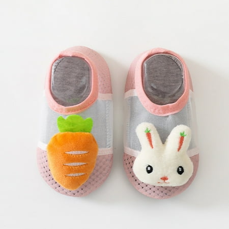 

Boys And Girls Indoor Floor Socks Quick Drying Toddler Shoes Early Education Breathable Cartoon Floor Socks Pink M