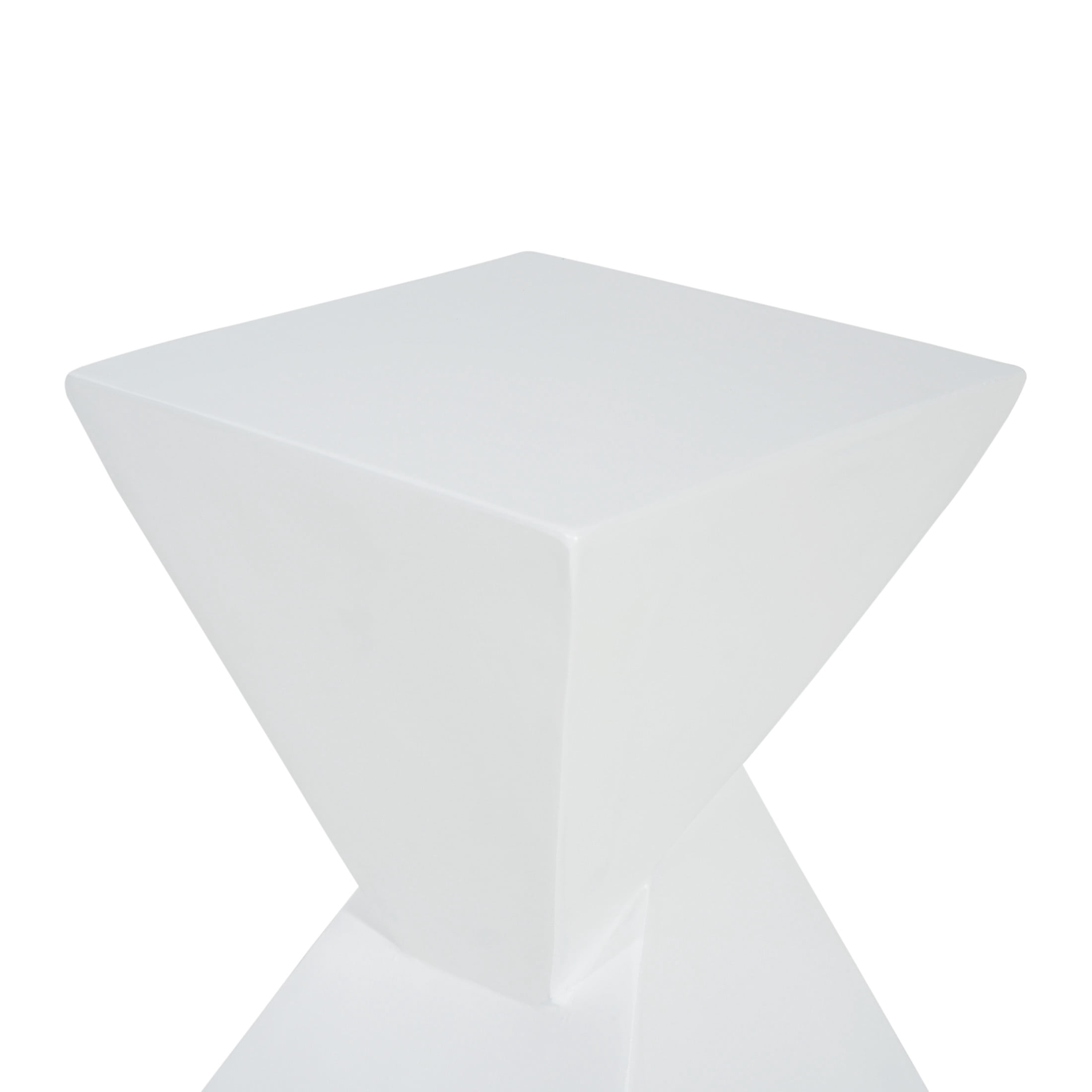 Christopher Knight Home Outdoor MGO Hourglass Side Table, 18" Tall Wood Grain Accent Table, White