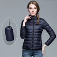 thumbnail image 2 of HNMKIU Women Winter Thin and Light Down Coat Casual Slim Quilted Jacket Womens Coats Stand Collar Warm Outerwear for Cold Weather Comfortable Fit 02_Navy,XXL, 2 of 7